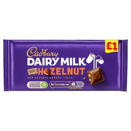 Cadbury Chopped Hazelnut 95g Piece