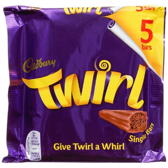 Cadbury Twirl 107.5g Pack:5 Pieces