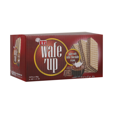 Eti Wafeup Wafer Milk & Cocoa 40g Box:24 Pieces