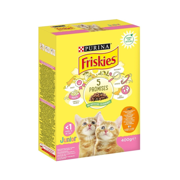 FRISKIES JUNIOR Cat Chicken& Milk& Veg 400g Piece