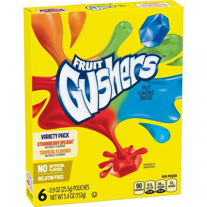 Gushers Variety Pack 4.8oz Box:6 Pieces