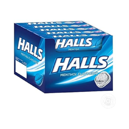 Halls Candy Mint (Blue) 22.4g Pack:20 Pieces
