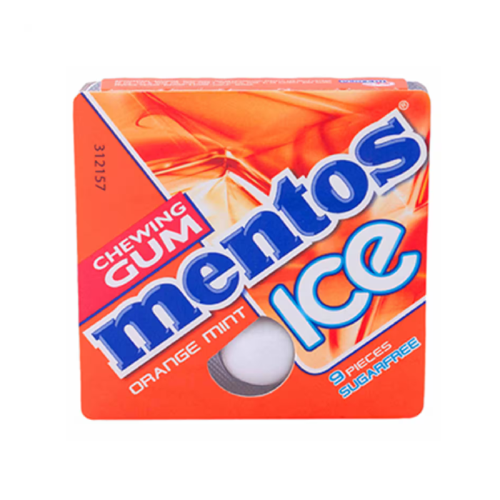Mentos Gum Ice Orange Mint 11.44 Pack:12 Pieces