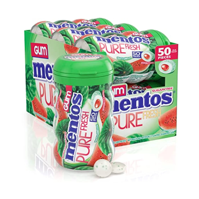 Mentos Gum Pure Fresh WaterMelon 50pcs Pack 6 Pieces