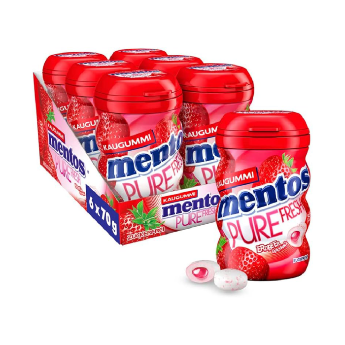 Mentos Pure Fresh Strawberry 60g Pack:6 Pieces