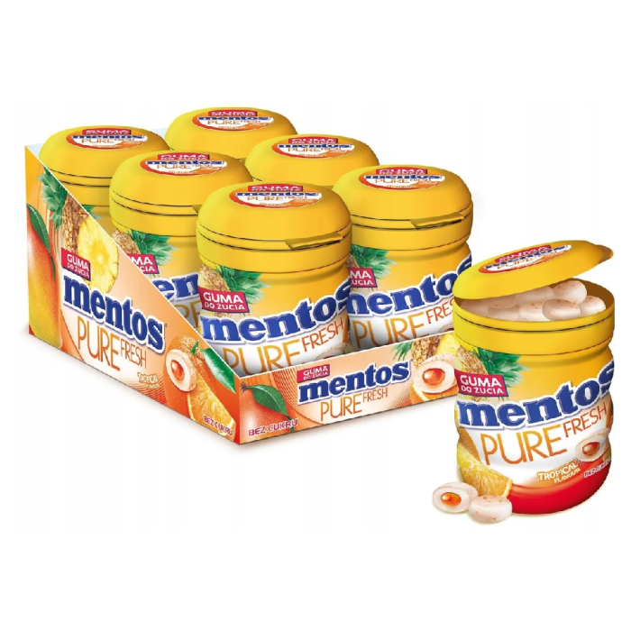 Mentos Pure Fresh Tropical 60g Pack 6 Pieces